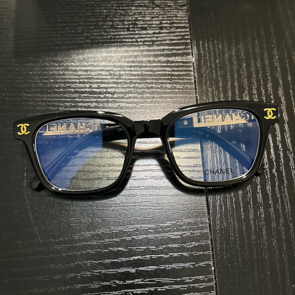 Coco Black Glasses with Gold Accents